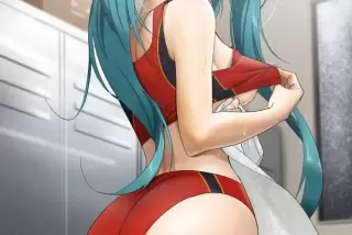 【画像】女の子「汗で