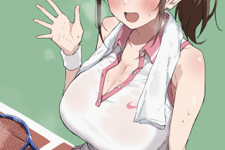 テニス部巨乳JKと️練