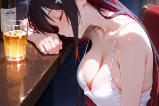 酔い潰れたAZKiをお持
