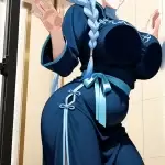【エロ画像】青髪三つ